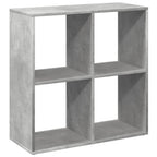 vidaXL Raumteiler-Bücherregal Betongrau 69,5x29x69,5 cm Holzwerkstoff