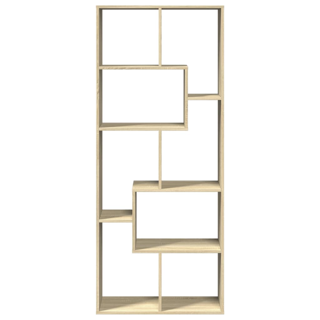 vidaXL Raumteiler-Bücherregal Sonoma-Eiche 67x25x161,5cm Holzwerkstoff