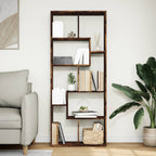 vidaXL Raumteiler-Bücherregal Räuchereiche 67x25x161,5cm Holzwerkstoff