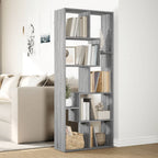 vidaXL Raumteiler-Bücherregal Grau Sonoma 67x25x161,5 cm Holzwerkstoff