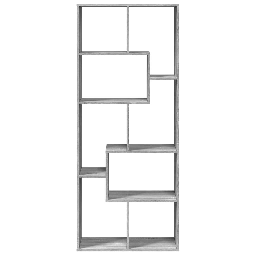 vidaXL Raumteiler-Bücherregal Grau Sonoma 67x25x161,5 cm Holzwerkstoff
