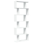 vidaXL Raumteiler-Bücherregal 6 Etagen Weiß 70x24x193 cm Holzwerkstoff