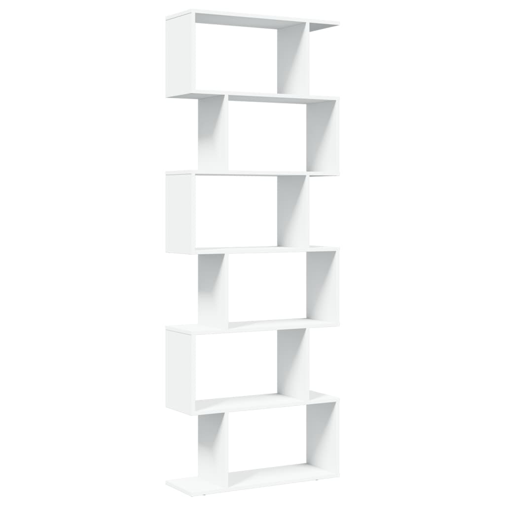 vidaXL Raumteiler-Bücherregal 6 Etagen Weiß 70x24x193 cm Holzwerkstoff