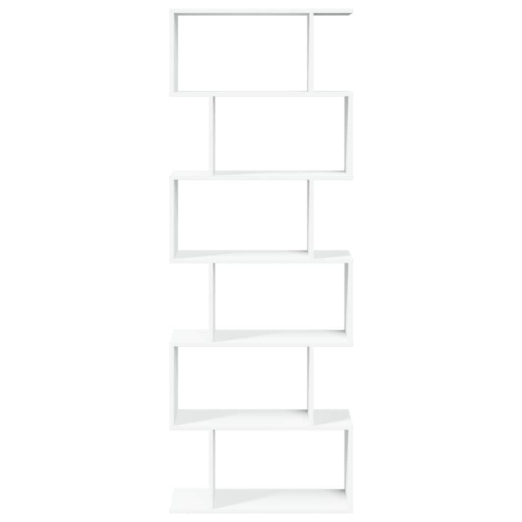 vidaXL Raumteiler-Bücherregal 6 Etagen Weiß 70x24x193 cm Holzwerkstoff