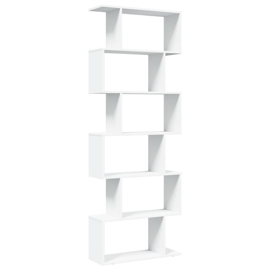 vidaXL Raumteiler-Bücherregal 6 Etagen Weiß 70x24x193 cm Holzwerkstoff