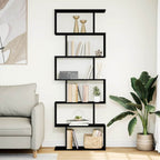 vidaXL Raumteiler-Bücherregal 6 Etagen Schwarz 70x24x193 cm