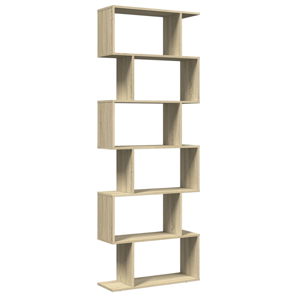 vidaXL Raumteiler-Bücherregal 6 Etagen Sonoma-Eiche 70x24x193 cm