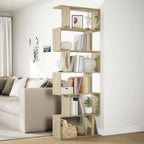 vidaXL Raumteiler-Bücherregal 6 Etagen Sonoma-Eiche 70x24x193 cm