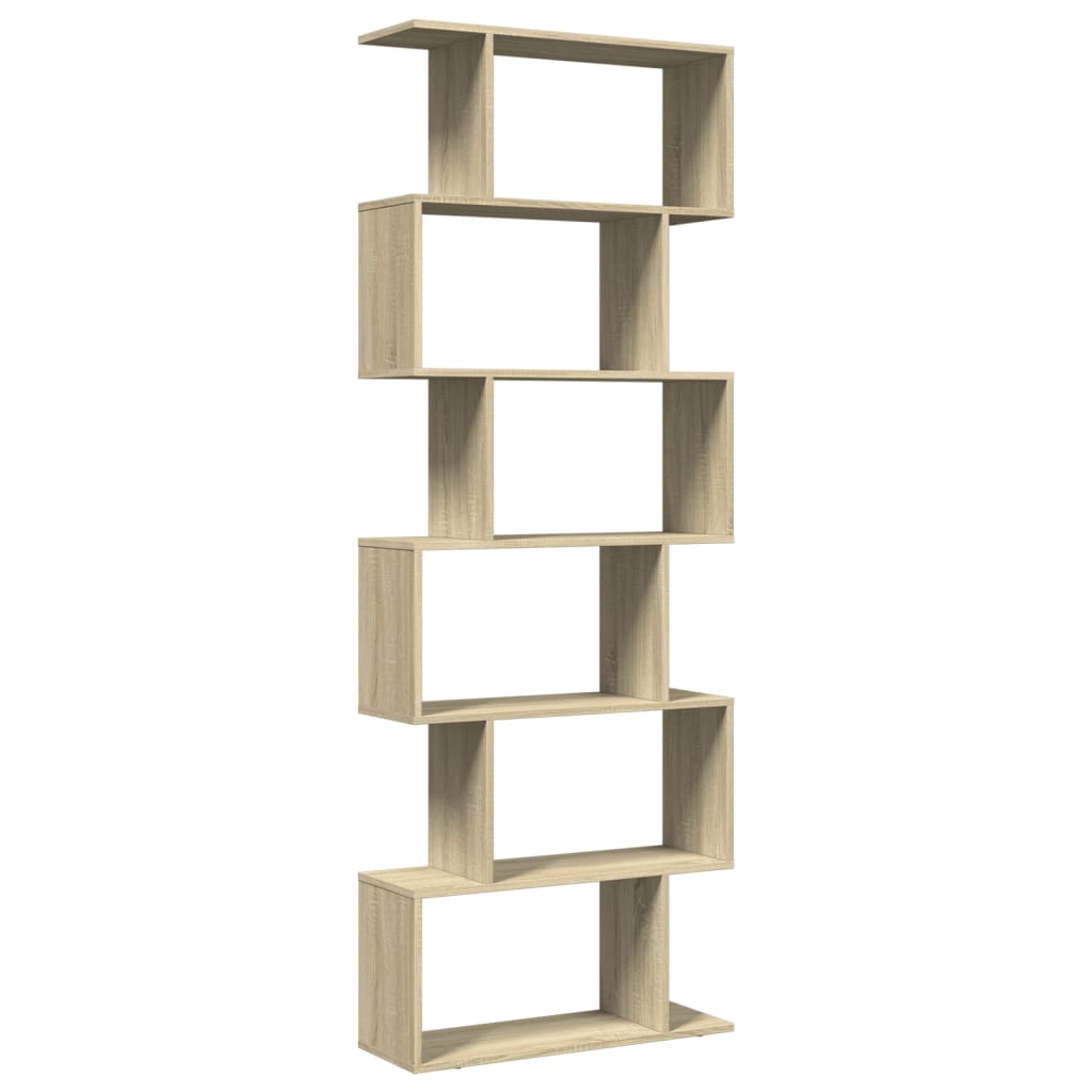 vidaXL Raumteiler-Bücherregal 6 Etagen Sonoma-Eiche 70x24x193 cm