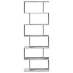 vidaXL Raumteiler-Bücherregal 6 Etagen Betongrau 70x24x193 cm