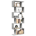 vidaXL Raumteiler-Bücherregal 6 Etagen Betongrau 70x24x193 cm