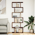 vidaXL Raumteiler-Bücherregal 6 Etagen Räuchereiche 70x24x193 cm