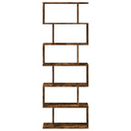 vidaXL Raumteiler-Bücherregal 6 Etagen Räuchereiche 70x24x193 cm