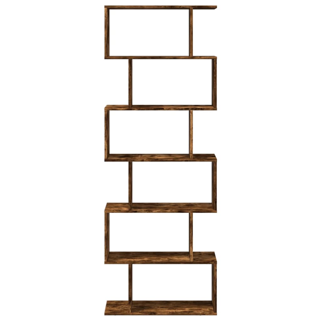 vidaXL Raumteiler-Bücherregal 6 Etagen Räuchereiche 70x24x193 cm