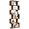 vidaXL Raumteiler-Bücherregal 6 Etagen Räuchereiche 70x24x193 cm