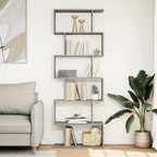 vidaXL Raumteiler-Bücherregal 6 Etagen Grau Sonoma 70x24x193 cm
