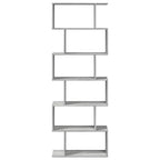 vidaXL Raumteiler-Bücherregal 6 Etagen Grau Sonoma 70x24x193 cm