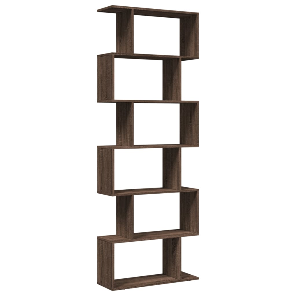 vidaXL Raumteiler-Bücherregal 6 Etagen Braun Eichen-Optik 70x24x193 cm