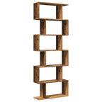 vidaXL Raumteiler-Bücherregal 6 Etagen Altholz-Optik 70x24x193 cm