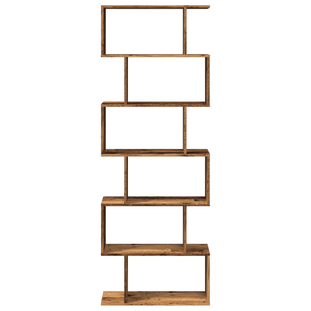 vidaXL Raumteiler-Bücherregal 6 Etagen Altholz-Optik 70x24x193 cm