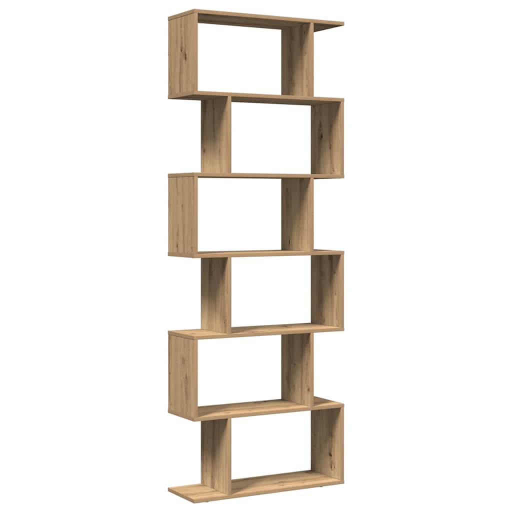 vidaXL Raumteiler-Bücherregal 6 Etagen Artisan-Eiche 70x24x193 cm