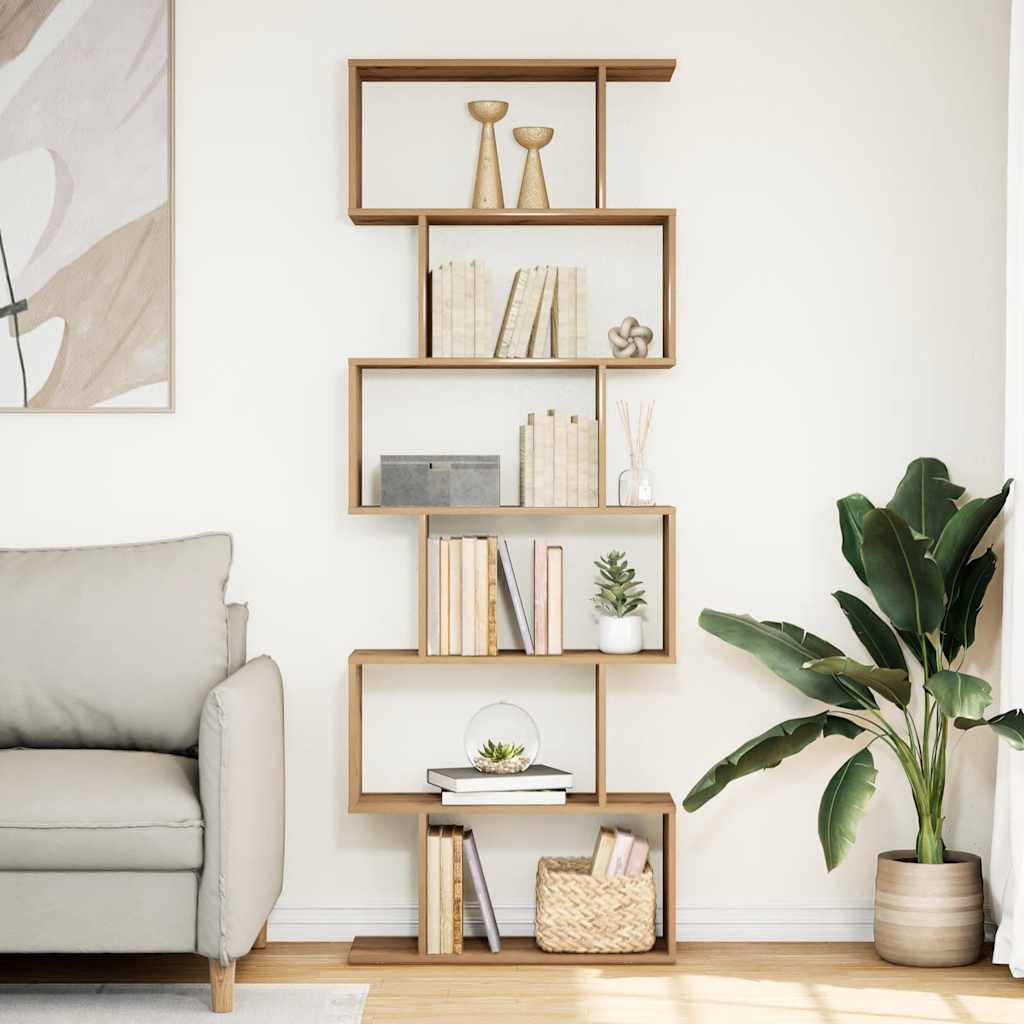 vidaXL Raumteiler-Bücherregal 6 Etagen Artisan-Eiche 70x24x193 cm