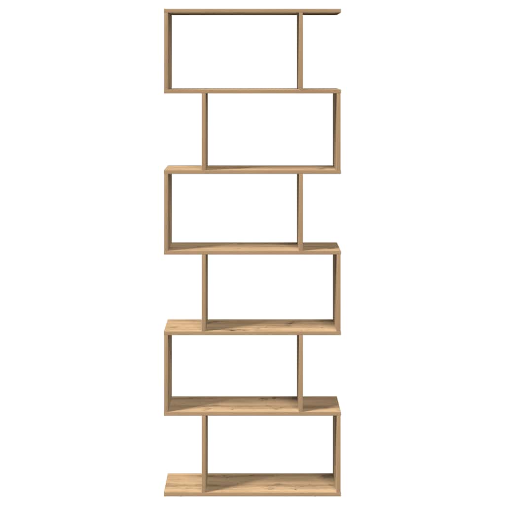 vidaXL Raumteiler-Bücherregal 6 Etagen Artisan-Eiche 70x24x193 cm