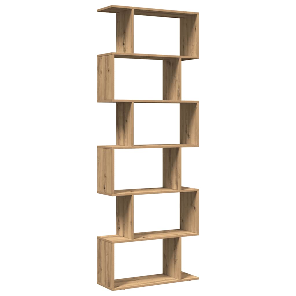 vidaXL Raumteiler-Bücherregal 6 Etagen Artisan-Eiche 70x24x193 cm