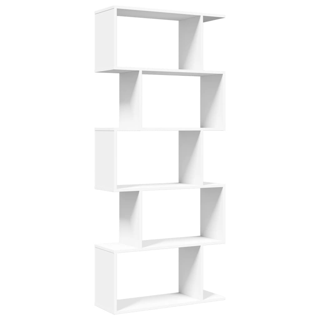 vidaXL Raumteiler Bücherregal 5-stufig Weiß 70x24x161 cm Holzwerkstoff