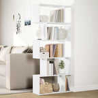 vidaXL Raumteiler Bücherregal 5-stufig Weiß 70x24x161 cm Holzwerkstoff