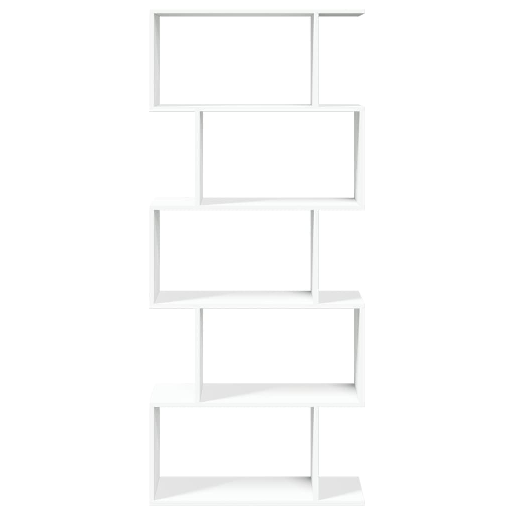 vidaXL Raumteiler Bücherregal 5-stufig Weiß 70x24x161 cm Holzwerkstoff