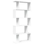 vidaXL Raumteiler Bücherregal 5-stufig Weiß 70x24x161 cm Holzwerkstoff