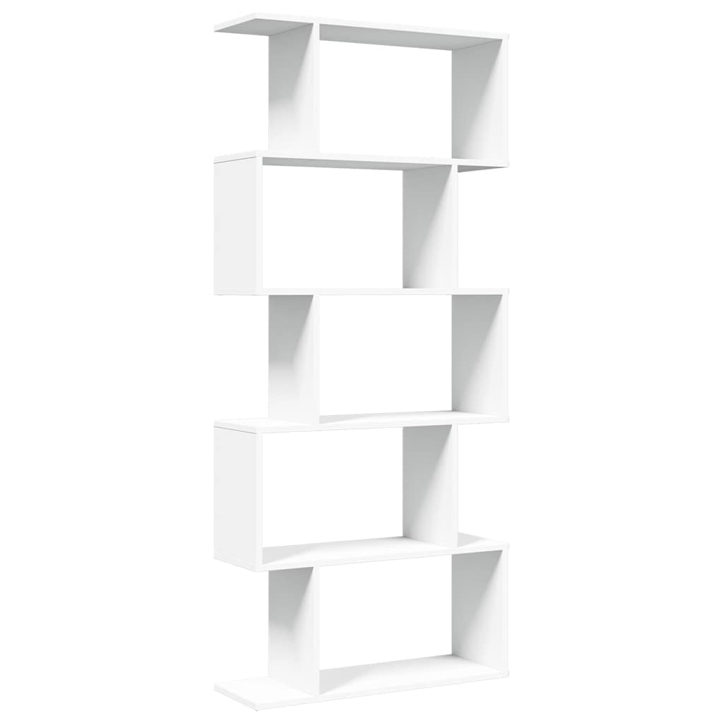 vidaXL Raumteiler Bücherregal 5-stufig Weiß 70x24x161 cm Holzwerkstoff