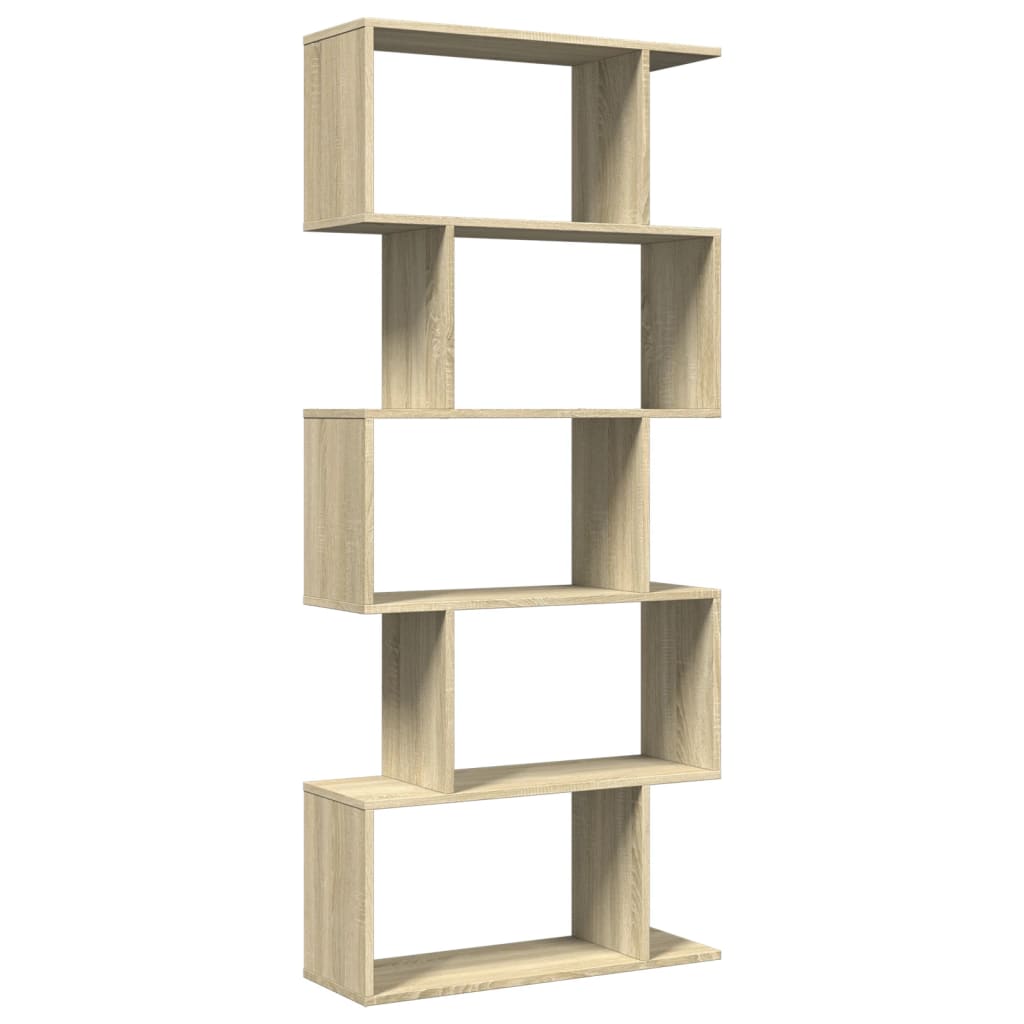 vidaXL Raumteiler-Bücherregal 5 Etagen Sonoma-Eiche 70x24x161 cm