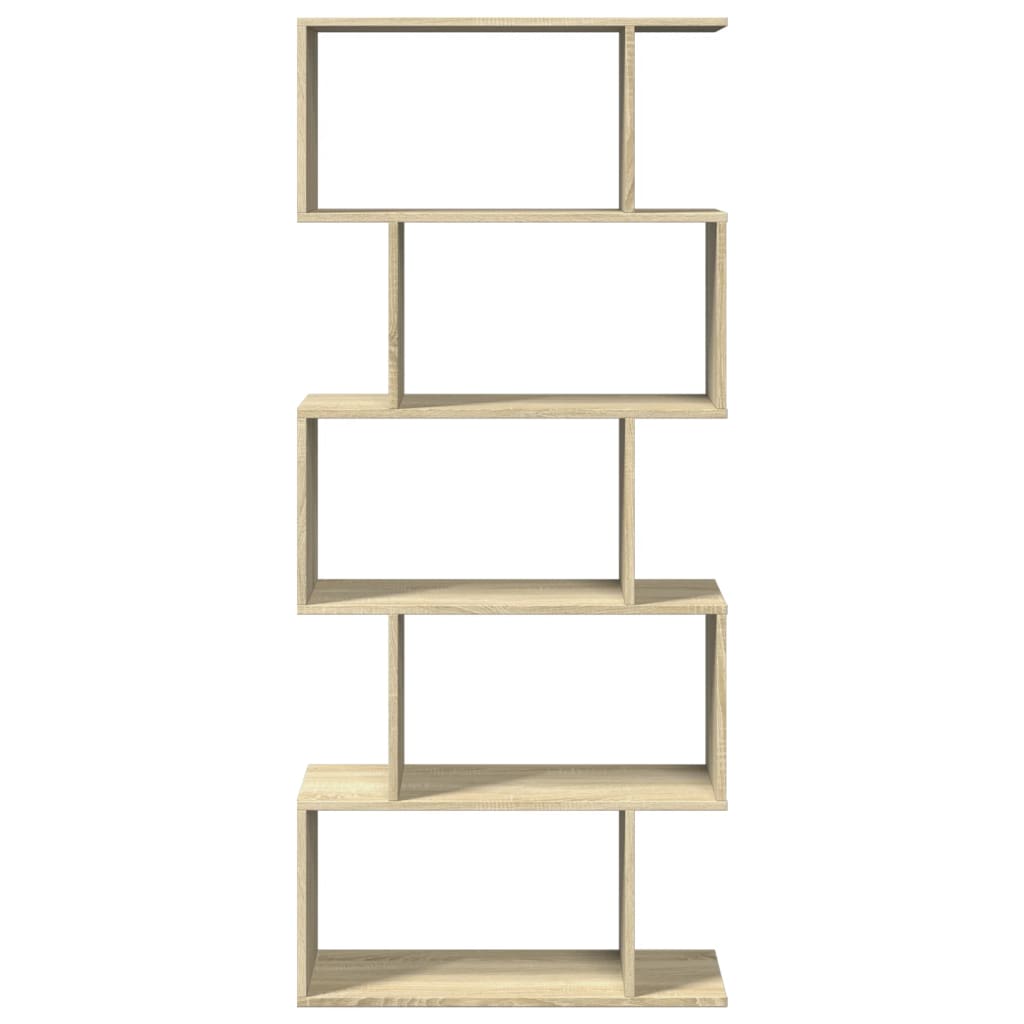 vidaXL Raumteiler-Bücherregal 5 Etagen Sonoma-Eiche 70x24x161 cm