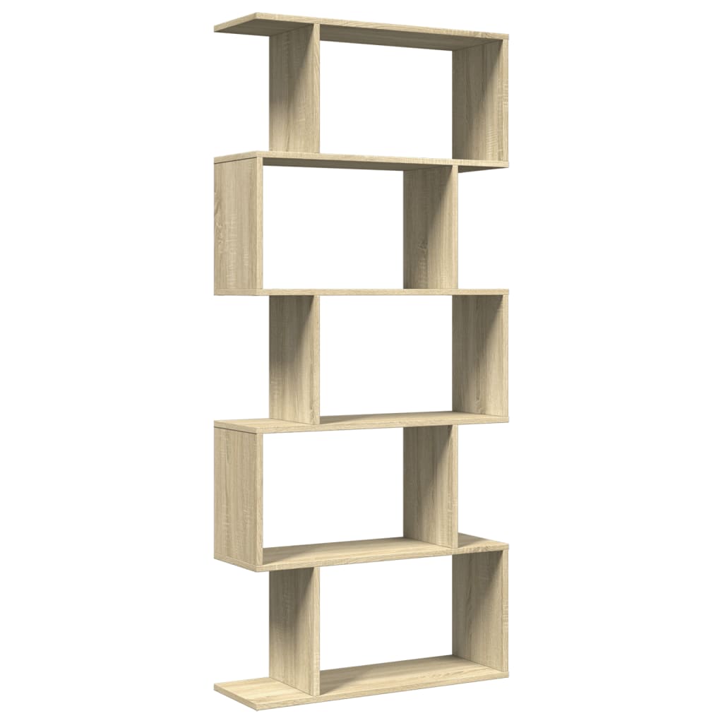 vidaXL Raumteiler-Bücherregal 5 Etagen Sonoma-Eiche 70x24x161 cm
