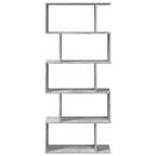 vidaXL Raumteiler-Bücherregal 5 Etagen Betongrau 70x24x161 cm
