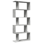 vidaXL Raumteiler-Bücherregal 5 Etagen Betongrau 70x24x161 cm