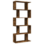 vidaXL Raumteiler-Bücherregal 5 Etagen Räuchereiche 70x24x161 cm