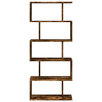 vidaXL Raumteiler-Bücherregal 5 Etagen Räuchereiche 70x24x161 cm