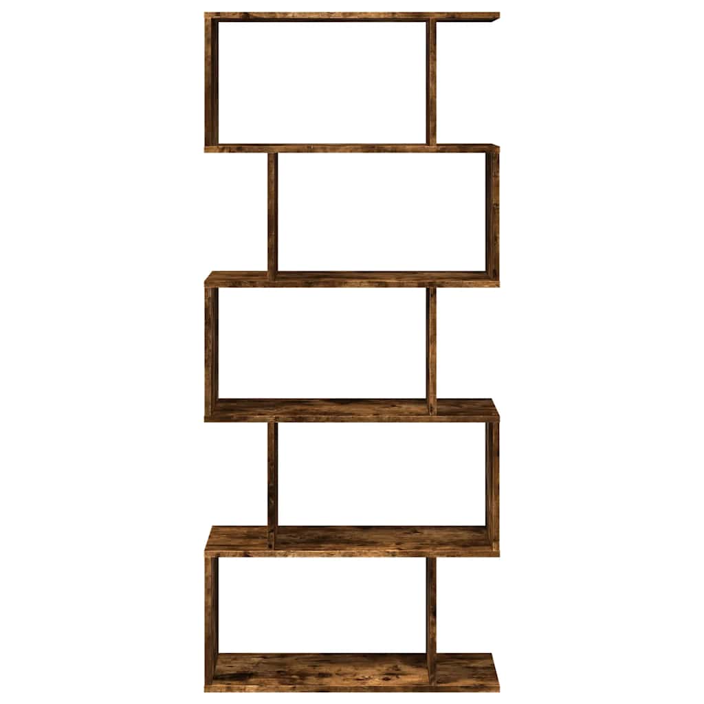 vidaXL Raumteiler-Bücherregal 5 Etagen Räuchereiche 70x24x161 cm