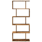 vidaXL Raumteiler-Bücherregal 5 Etagen Altholz-Optik 70x24x161 cm