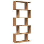 vidaXL Raumteiler-Bücherregal 5 Etagen Artisan-Eiche 70x24x161 cm