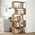 vidaXL Raumteiler-Bücherregal 5 Etagen Artisan-Eiche 70x24x161 cm