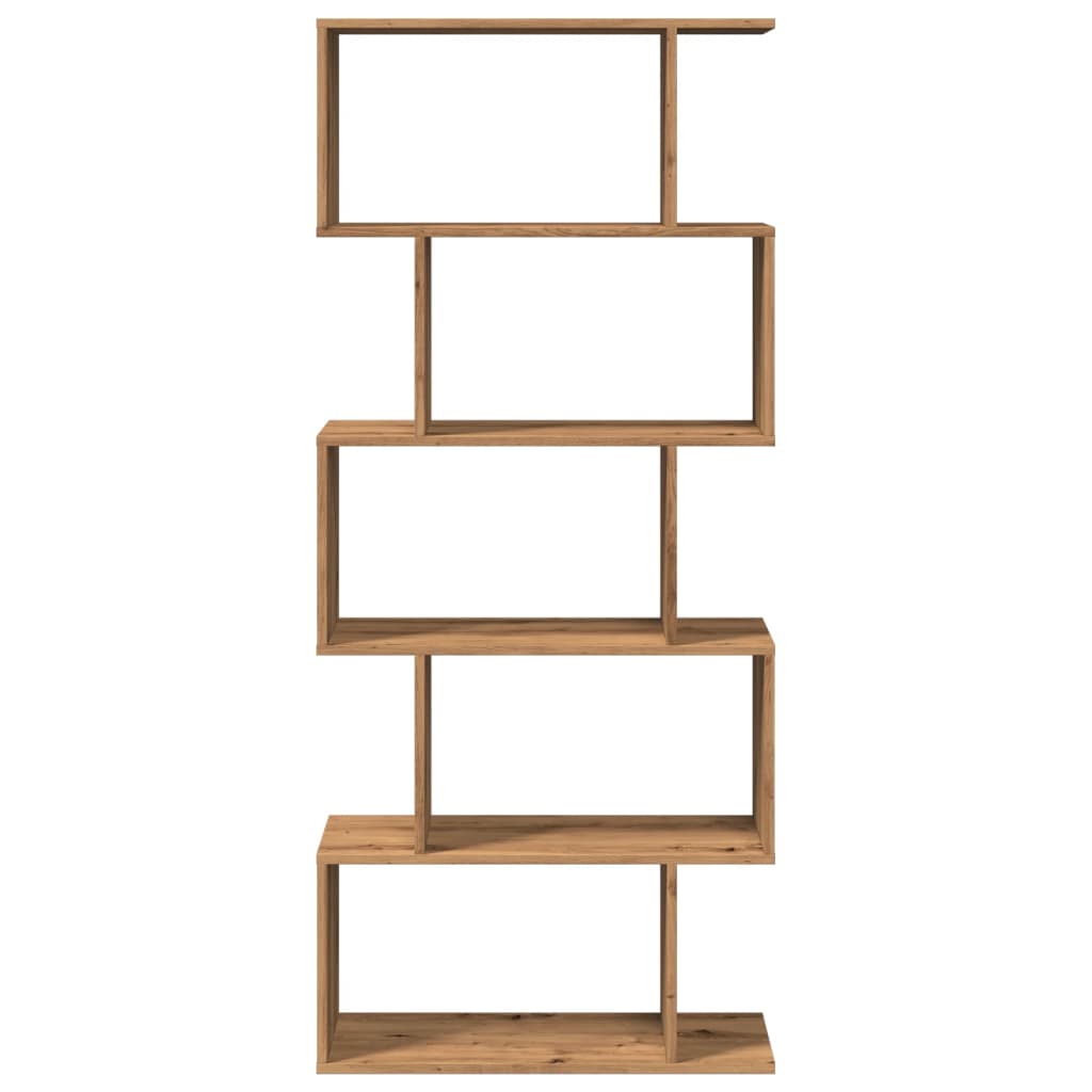 vidaXL Raumteiler-Bücherregal 5 Etagen Artisan-Eiche 70x24x161 cm