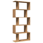 vidaXL Raumteiler-Bücherregal 5 Etagen Artisan-Eiche 70x24x161 cm