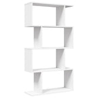 vidaXL Raumteiler Bücherregal 4-stufig Weiß 70x24x129 cm Holzwerkstoff