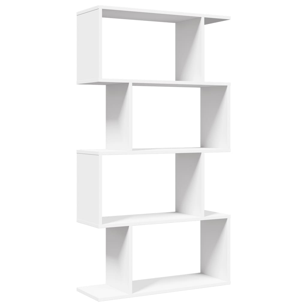 vidaXL Raumteiler Bücherregal 4-stufig Weiß 70x24x129 cm Holzwerkstoff