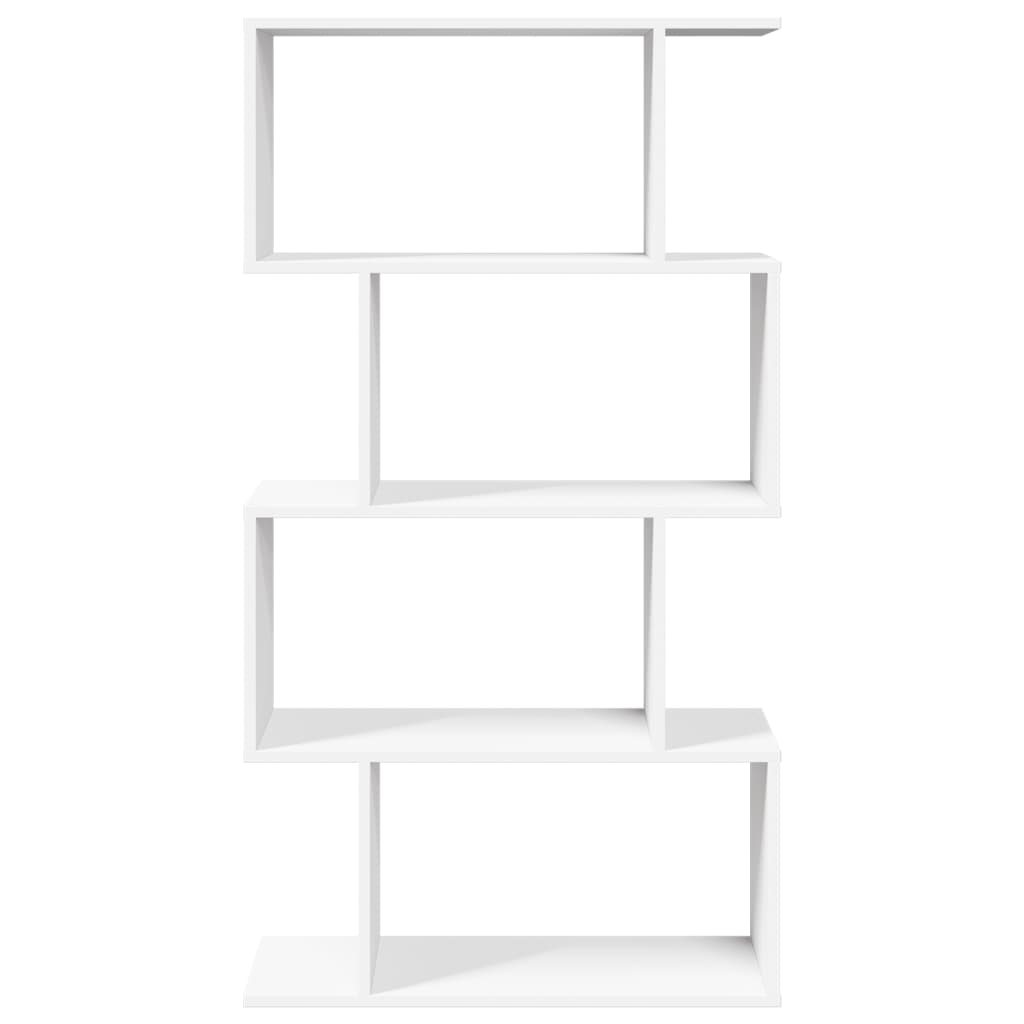vidaXL Raumteiler Bücherregal 4-stufig Weiß 70x24x129 cm Holzwerkstoff