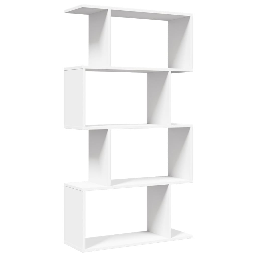 vidaXL Raumteiler Bücherregal 4-stufig Weiß 70x24x129 cm Holzwerkstoff